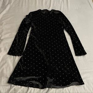 Girls velvet long sleeve dress